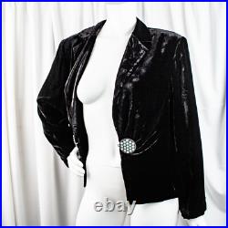 DOUBLE D. RANCH New Black Velvet Turquoise Opaque Stone Women Jacket Size L DOUBLE D. RANCH New Black Velvet Turquoise Opaque Stone Women Jacket Size L