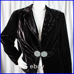 DOUBLE D. RANCH New Black Velvet Turquoise Opaque Stone Women Jacket Size L DOUBLE D. RANCH New Black Velvet Turquoise Opaque Stone Women Jacket Size L