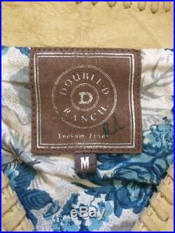 DOUBLE D RANCH Women's Beige Genuine Leather Beaded Western Vest Medium