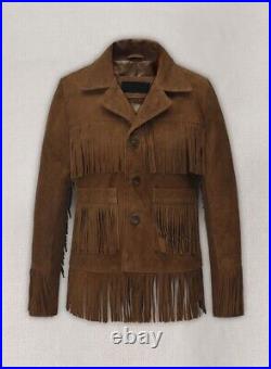 Dakota Johnson The High Note Suede Leather Fringe Style Celebrity Suede Jacket