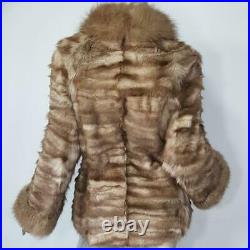 David Greensz M/lvintage Brown Genuine Real Mink Fox Fur Tuxedo Coat Jacket