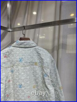 Delivered Louis Vuitton Men's Casual Printed Denim Jacket sizeL