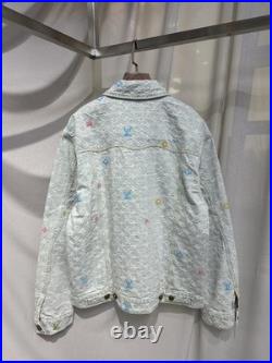 Delivered Louis Vuitton Men's Casual Printed Denim Jacket sizeL