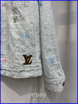 Delivered Louis Vuitton Men's Casual Printed Denim Jacket sizeL