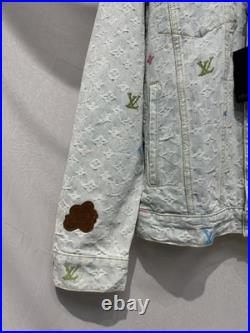Delivered Louis Vuitton Men's Casual Printed Denim Jacket sizeL