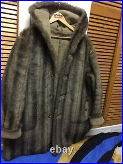 Dennis Basso Woman Warm Winter Hooded Reversible Faux Fur Coat Jacket Size Uk XL