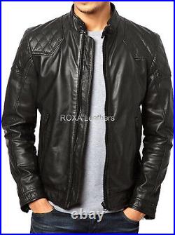 Designer Men's Genuine Sheepskin 100% Leather Jacket Soft Black Fashionable Coat