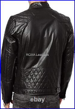 Designer Men's Genuine Sheepskin 100% Leather Jacket Soft Black Fashionable Coat