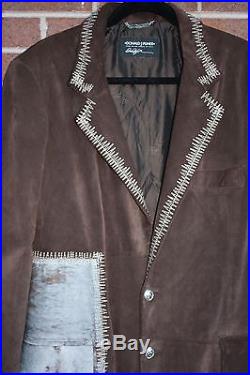 Donald J. Pliner Brown Suede Jacket Limited Edition! Italy Sz 50 Western Coat M