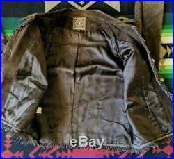 Double D Ranch Brown Suede Leather Jacket Coat Studs Fringe Size S Ranchwear