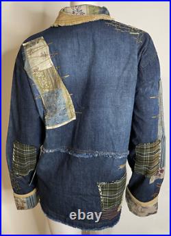 Double D Ranch Crossing the Brazos Denim Jacket 1X NWT Patchwork Embrd Bead Double D Ranch Crossing the Brazos Denim Jacket 1X NWT Patchwork Embrd Bead