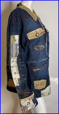 Double D Ranch Crossing the Brazos Denim Jacket 1X NWT Patchwork Embrd Bead Double D Ranch Crossing the Brazos Denim Jacket 1X NWT Patchwork Embrd Bead