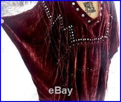 Double D Ranch Ranchwear Chocolate Brown Velvet Poncho Top S/M NWOT $398