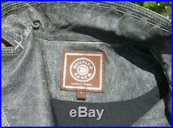 Double D Ranch Ranchwear Distressed Gray Leather Embroidered Jacket S EUC