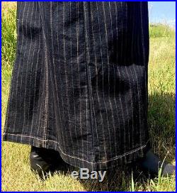 Double D Ranch Wear Womens Denim Striped Long Duster Coat Jacket Western Size L