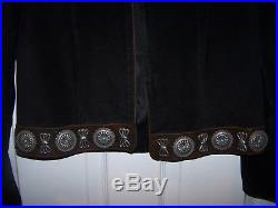 Double D Ranch western turquoise silver concho belt leather jacket size small