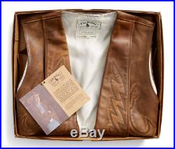 Double Ralph Lauren RRL Mens Limited Edition of 50 Western Leather Bolton Vest