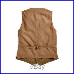 Double Ralph Lauren RRL Mens Rawlins Cotton Linen Wool Twill Waistcoat Vest XL