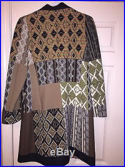 ETRO Multi-Color Tribal Western Fall 2015 Collection Long Coat Jacket L 46