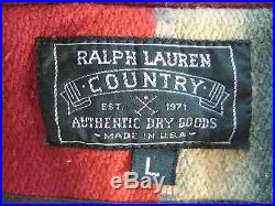 EUC Ralph Lauren USA Women LARGE L Serape SOUTHWESTERN AZTEC Jacket COAT men RRL