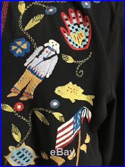 Embellished Embroidered DOUBLE D Ranch Wear Black Jacket NEW Western Large