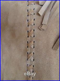 Escada Suede Fringed Western Style Long Coat/Jacket Sz 42 M