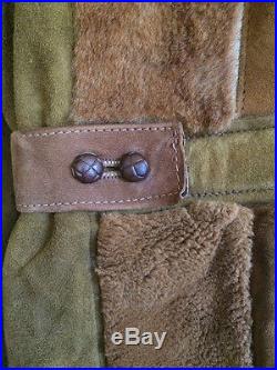 Ex VINTAGE ROBERT LEWIS Kangaroo Fur Hair Suede Warm Western Jacket Coat L pony