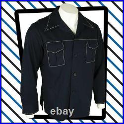 FARAH 1970s Stitched Navy Western JACKET Size XL/46-48 460 O