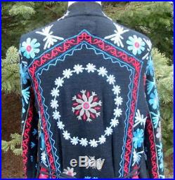 Fabulous Biya Johnny Was Embroidered Western Sweater Jacket EUC Small