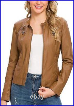 Fashionable Women Genuine Sheepskin 100% Leather Jacket Casual Wear Western Coat
