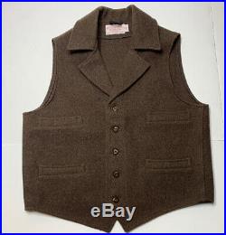 Filson Mackinaw Wool, Western Vest, mens L, Coffee brown, Great condition