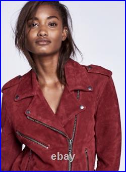 Free People Jacket Moto Suede by Understated Wine Ornate Western Buckle S NWT Free People Jacket Moto Suede by Understated Wine Ornate Western Buckle S NWT