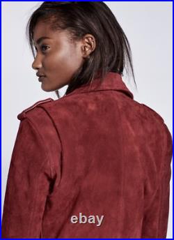 Free People Jacket Moto Suede by Understated Wine Ornate Western Buckle S NWT Free People Jacket Moto Suede by Understated Wine Ornate Western Buckle S NWT