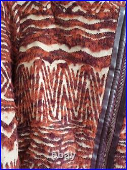 Free People Red Combo Tribal Aztec Boho Western Wool Blend Coat Size L