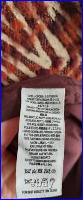 Free People Red Combo Tribal Aztec Boho Western Wool Blend Coat Size L