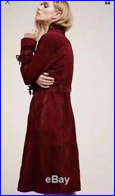 Free People Western Suede Duster Trench Court Retails $800