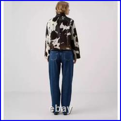 Genuine Cowhide Leather Jacket for Women Natural Hair-On Cow Skin Fashion Coat Genuine Cowhide Leather Jacket for Women Natural Hair-On Cow Skin Fashion Coat