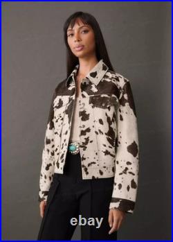Genuine Cowhide Leather Jacket for Women Natural Hair-On Cow Skin Fashion Coat Genuine Cowhide Leather Jacket for Women Natural Hair-On Cow Skin Fashion Coat