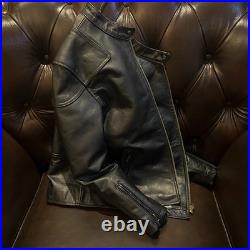 Genuine Leather Jacket Men's Cowhide Standing Collar Motorcycle Amikaji Jackets
