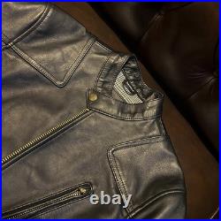 Genuine Leather Jacket Men's Cowhide Standing Collar Motorcycle Amikaji Jackets
