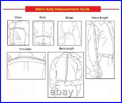 Genuine Sheepskin Leather Jacket For Men's Black Biker Motorcycle Coat Jacket