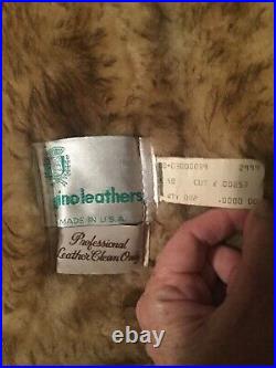Gino Leathers Vintage Shearling Sheepskin Fur Mens Marlboro Man Coat Jacket, XL
