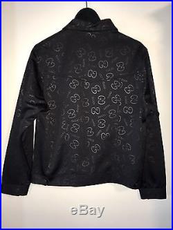 Gucci Women's Black GG Logo Gucci Monogramed Western Jacket 80% Poly 20% Spa M/L