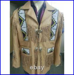 Handmade Mens Cowboy Leather Jacket Western Coat Fringes, Cowboy Jacket Mens Handmade Mens Cowboy Leather Jacket Western Coat Fringes, Cowboy Jacket Mens