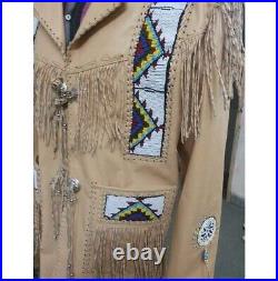 Handmade Mens Cowboy Leather Jacket Western Coat Fringes, Cowboy Jacket Mens Handmade Mens Cowboy Leather Jacket Western Coat Fringes, Cowboy Jacket Mens