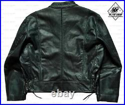 Handmade Military Rider Leather Jacket Rare Avant Gaurd 50s Swedish Futuristic