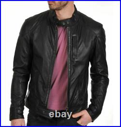 Handmade New Men's Black Jacket, Moto Leather Stylish Slim Fit Jacket