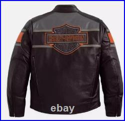 Harley-Davidson Men's Black Leather Motorcycle Jacket Biker Riding Genuine Coat Harley-Davidson Men's Black Leather Motorcycle Jacket Biker Riding Genuine Coat