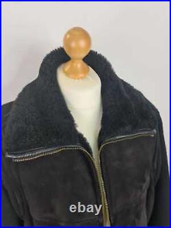 ICEBERG Disney aviator suede flight jacket coat RARE sheepskin 90s 1992 L 42 (2)