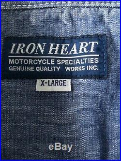 Iron Heart 10OZ SELVEDGE CHAMBRAY SINGLE YOKE WESTERN SHIRT BLUE, IHSH-13-BLU